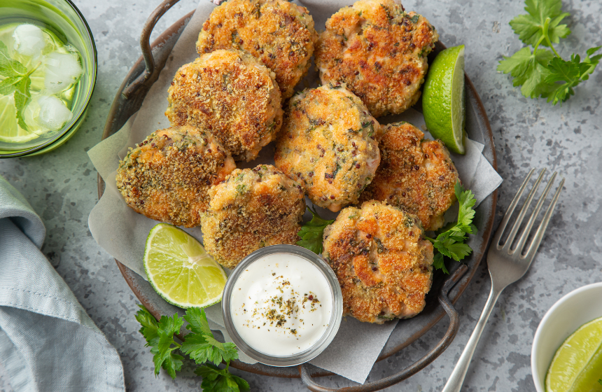 Burger o polpette di merluzzo con prezzemolo, aglio e olio